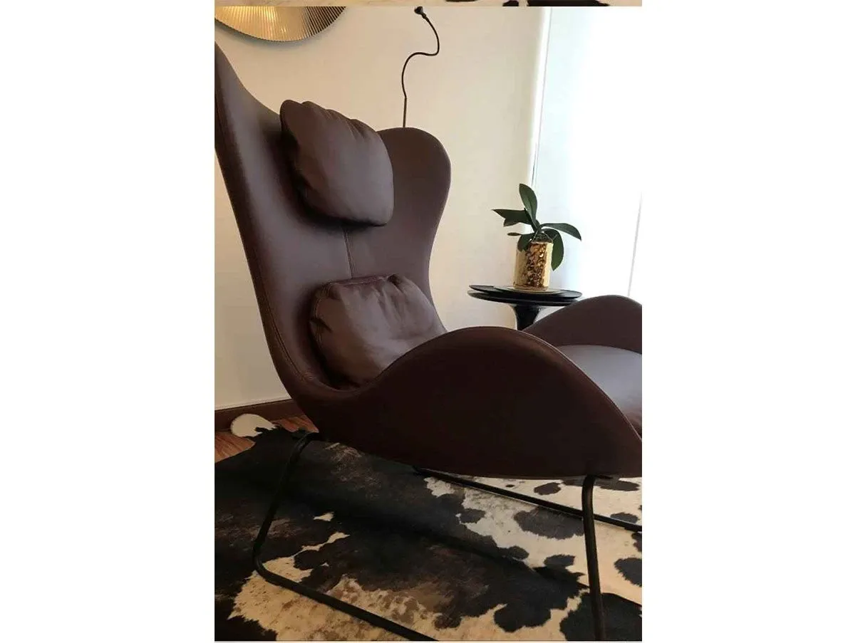 Lazy Sessel aus Metall und Leder (lila) 6