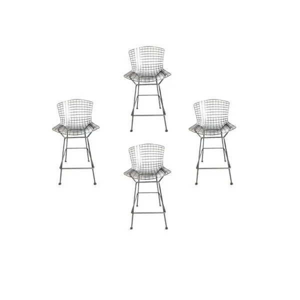 Set of 4 Bertoia stools in steel rod, Knoll image