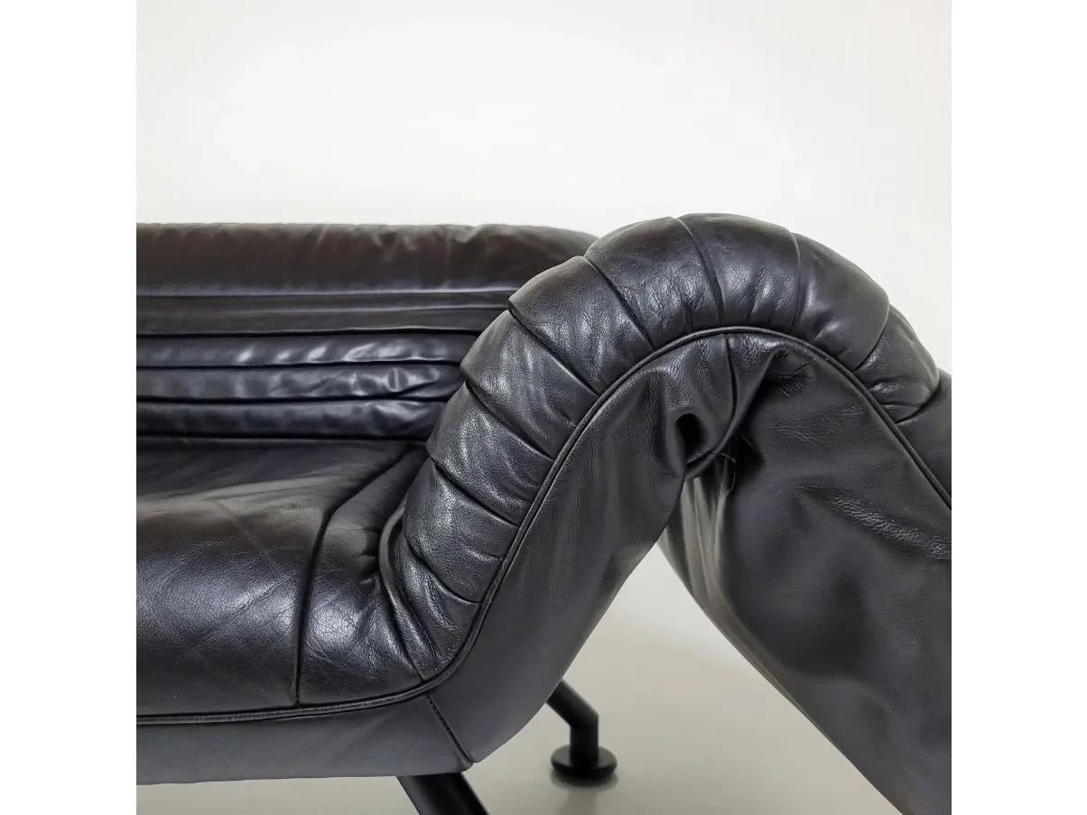 Multifunctional black leather bed 6