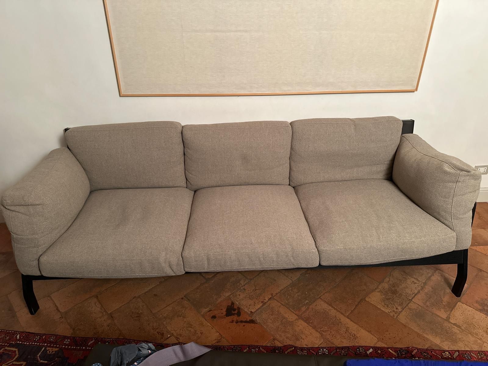 Divano 4 posti Eloro in legno e cuoio di Rodolfo Dordoni, Cassina  Main