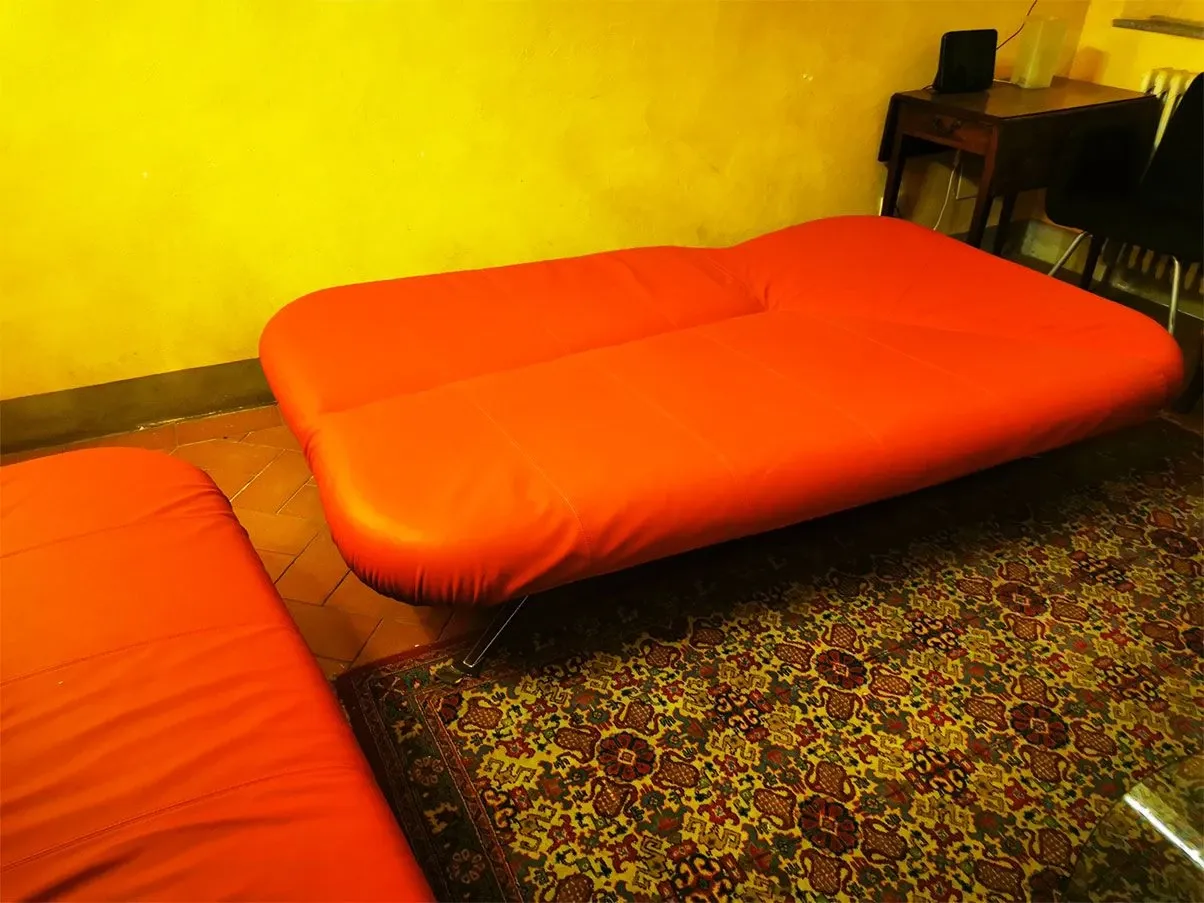 Set 2 divani letto Papillon pelle reclinabili (rosso) 9