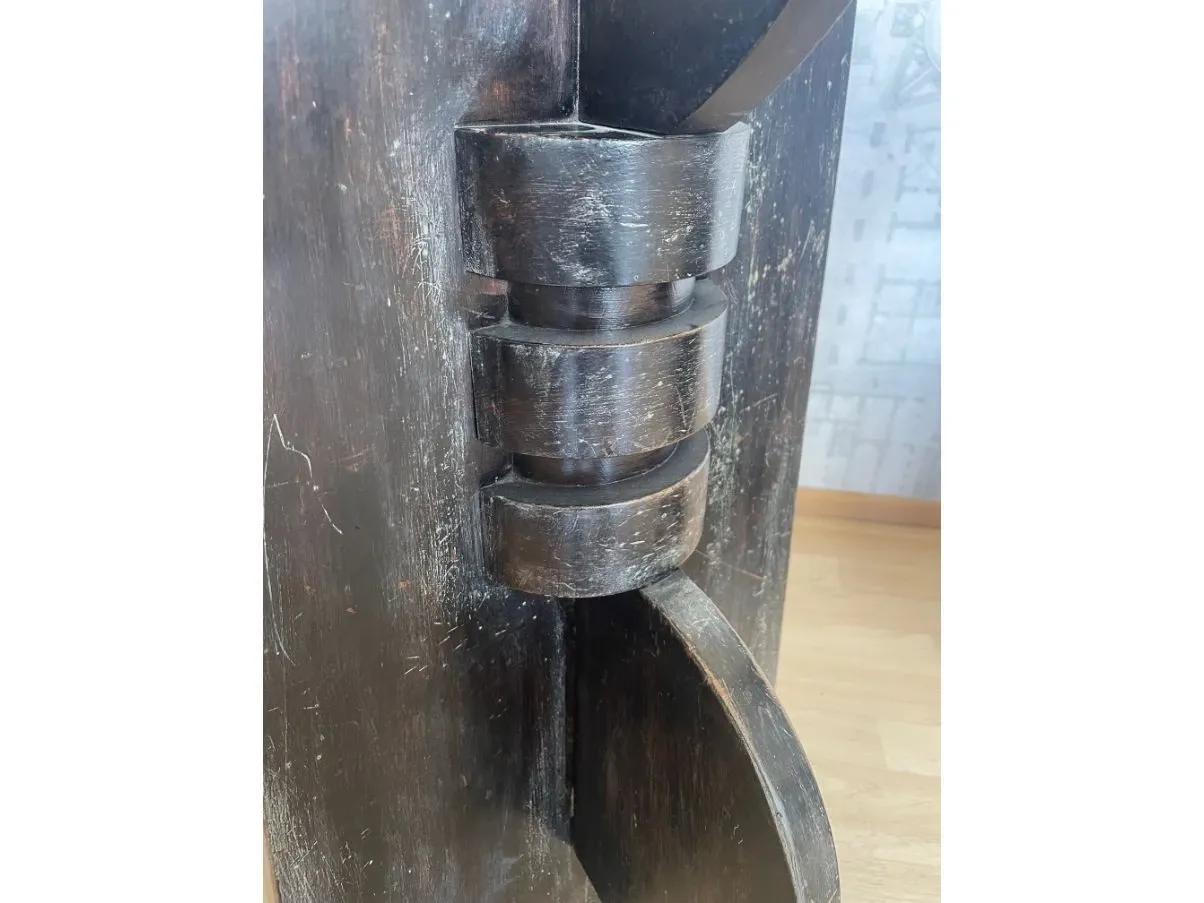 Set 2 sgabelli vintage in legno massello (anni'20), 3