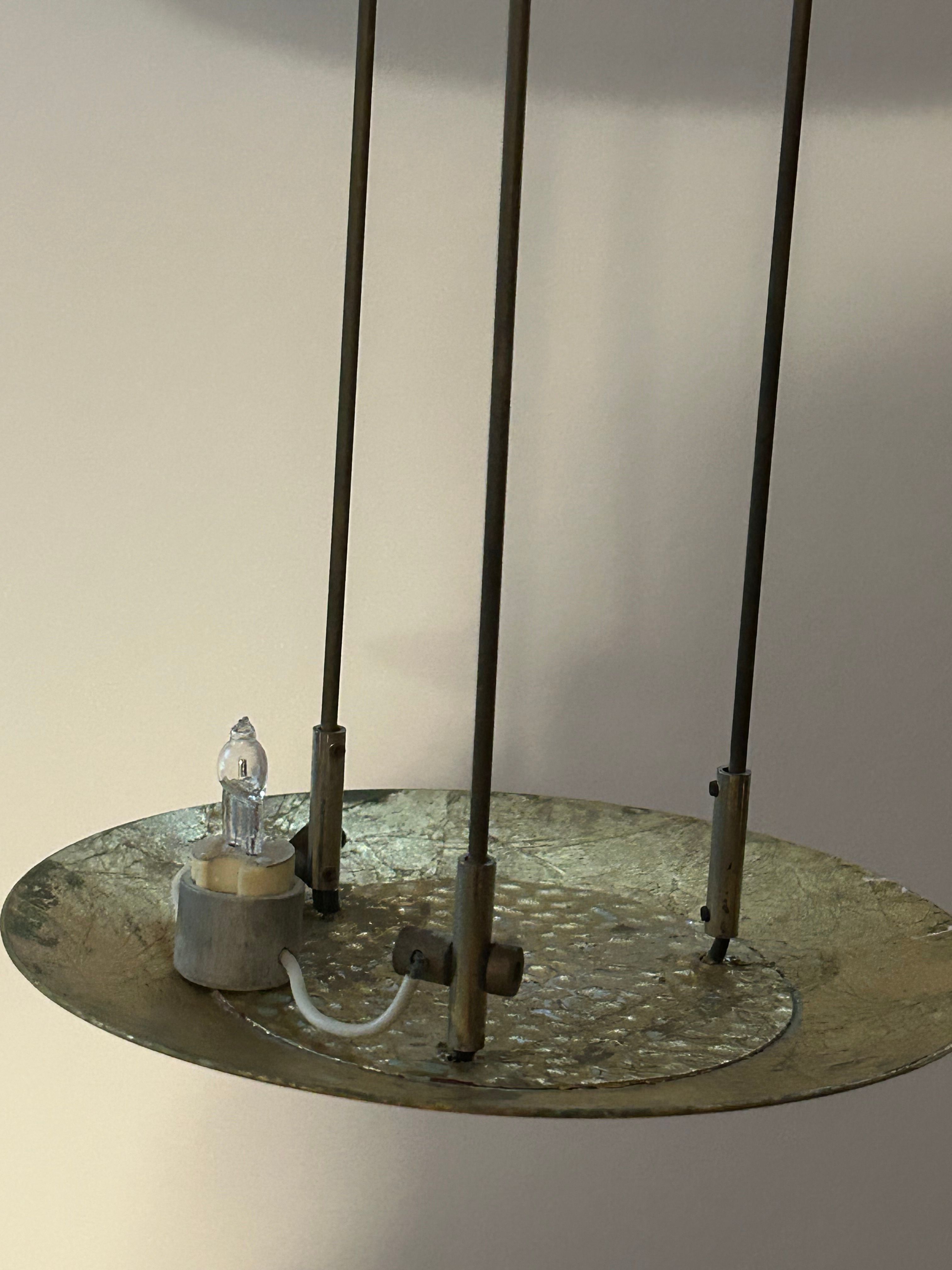 Coppia di lampadari Sistema due dischi dorati Side