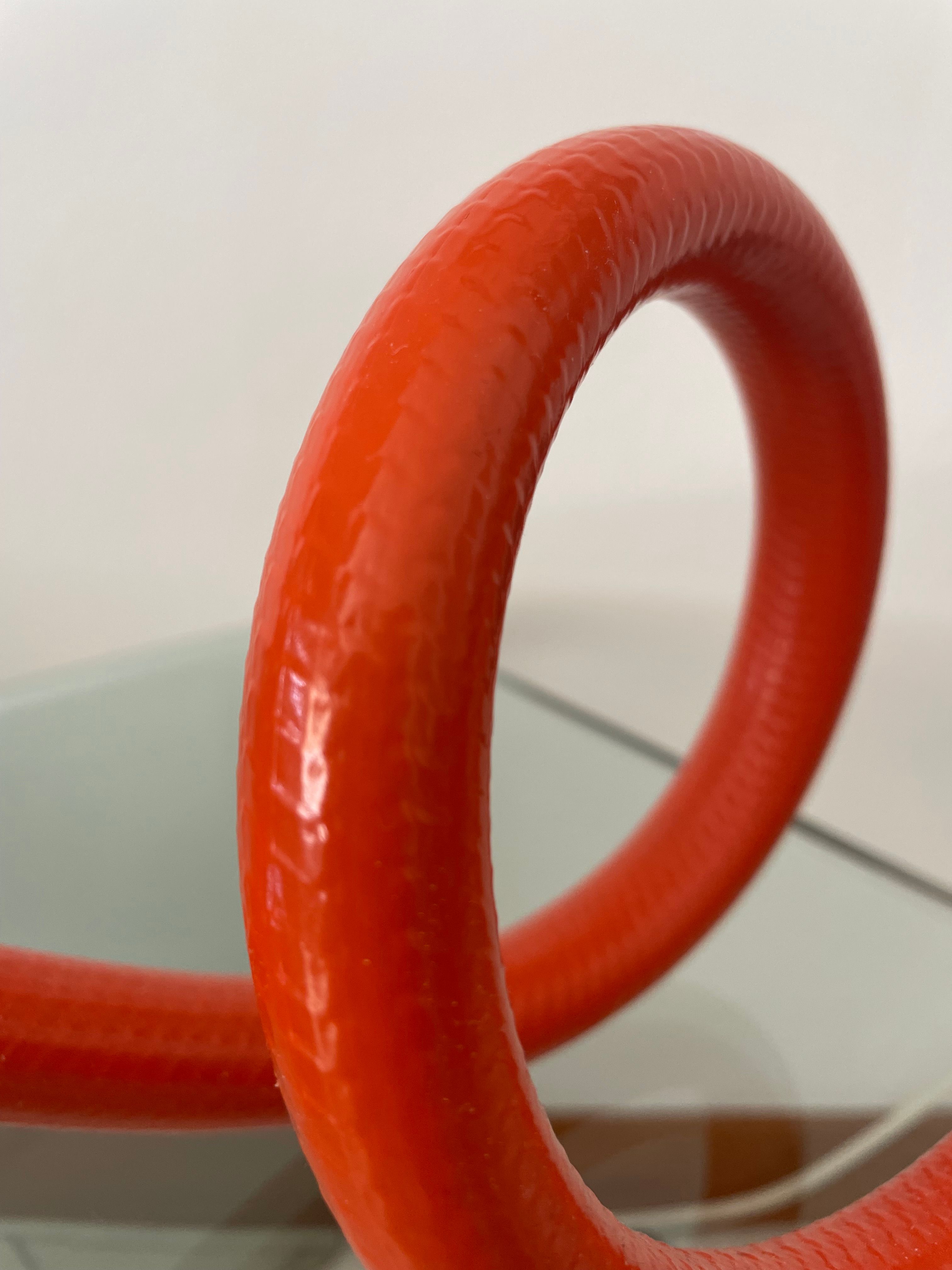 Candeliere MulT8 in argento e pvc arancione, De Vecchi Side