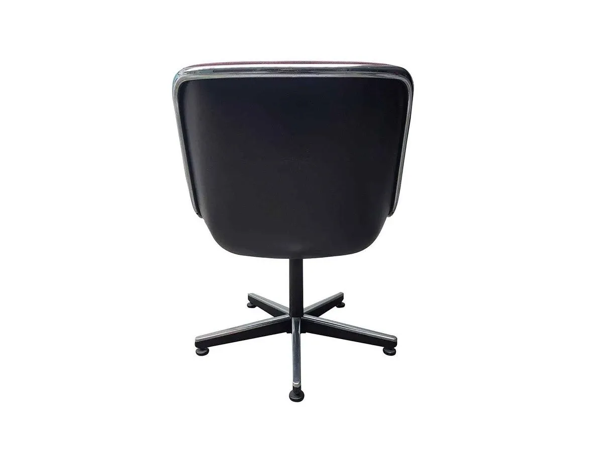 Vintage office armchair in burgundy fabric (1980s) 5