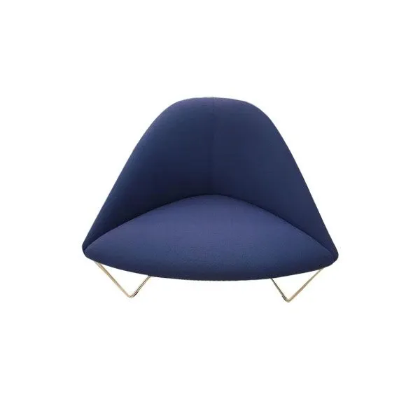 Colina M sled armchair steel and fabric (blue), Arper 