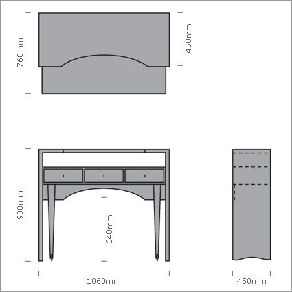 Console/desk Wooden desk (90s) Details