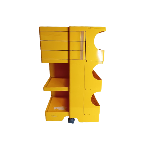 Tavolino/carrello contenitore Boby giallo di Joe Colombo (anni '70), Bieffeplast image