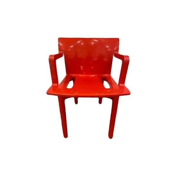 Image of Sedia 4870 con braccioli materiale plastico (rosso), Kartell