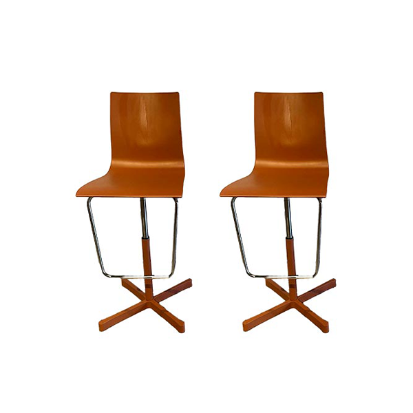 Set of 2 Wok stools by Dondoli and Pocci in aluminum, Desalto image
