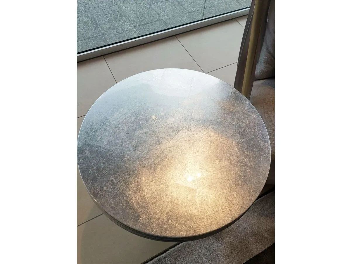 Grey round coffee table (silver leaf), Cantori 