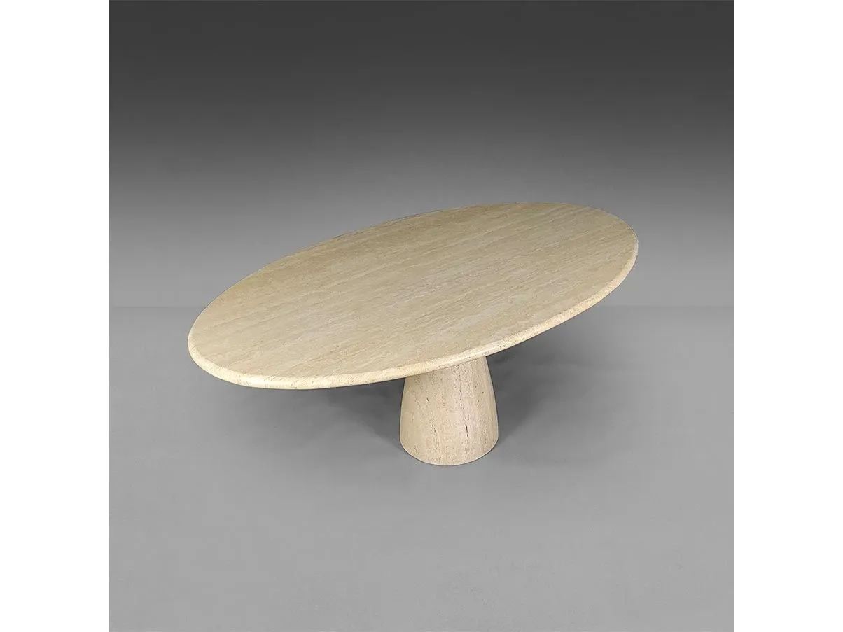 Vintage Finale Oval Table by Peter Draenert in Travertine (1970s) 7