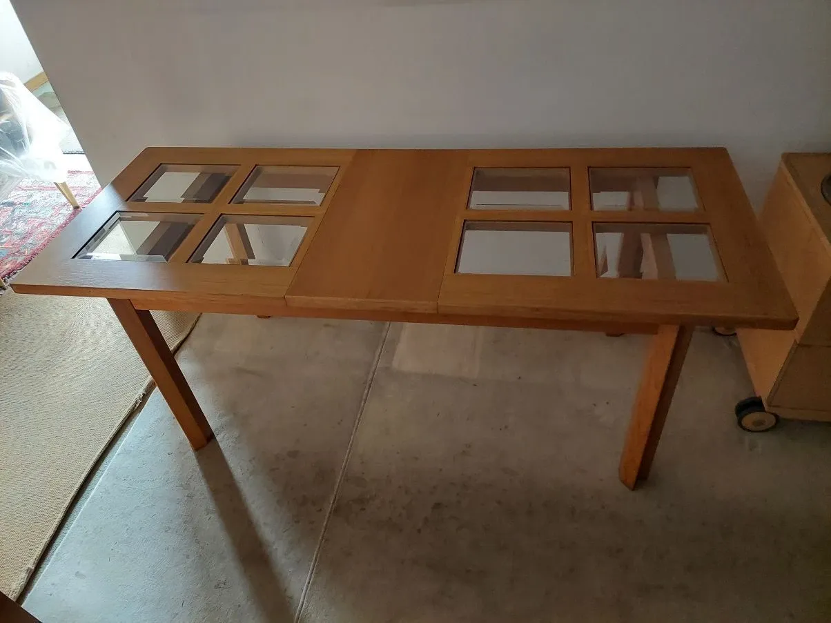 Vintage Proto table in oak wood (60s), Giorgetti 2