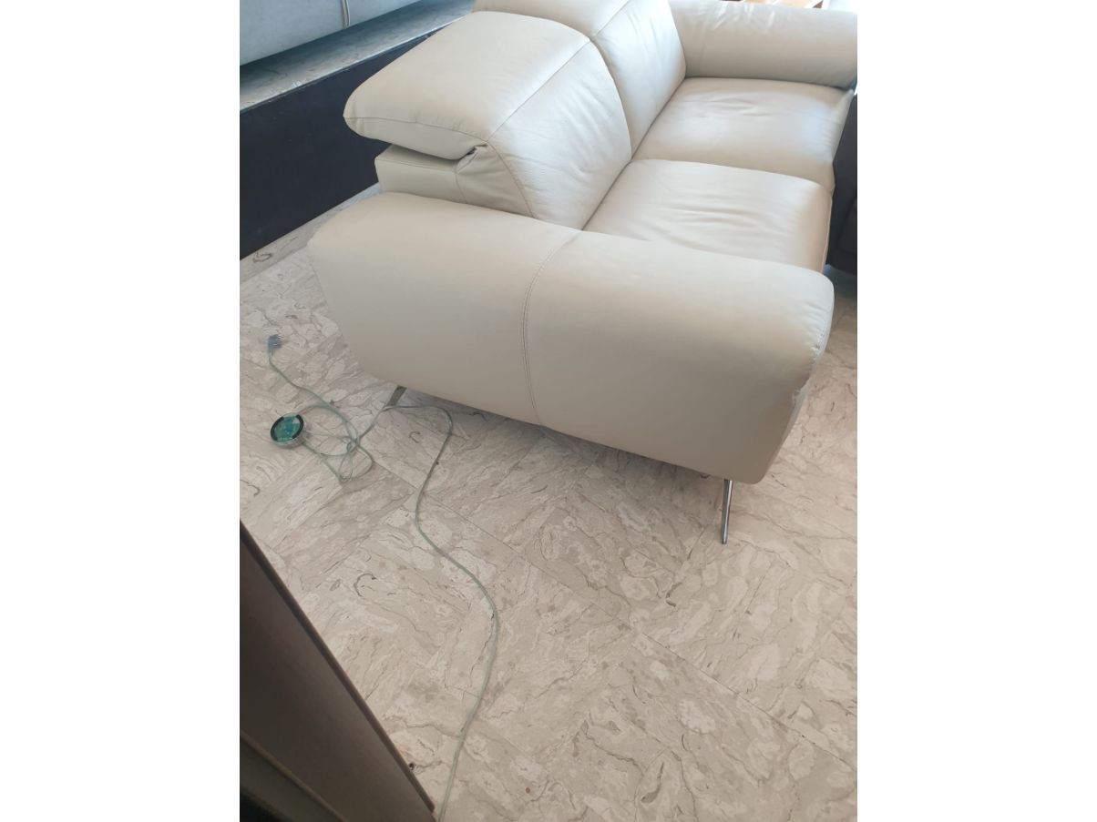 Sophia 2-seater sofa in leather (beige), Brianform 8