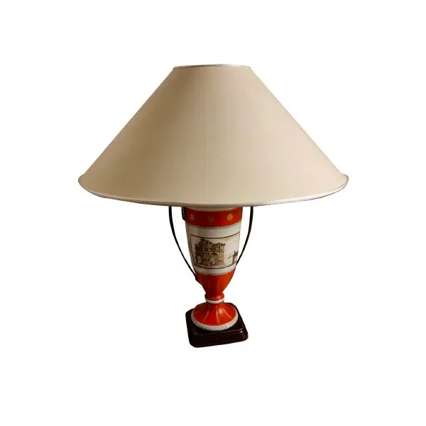 Lampada da tavolo con paralume in tessuto, Mangani image