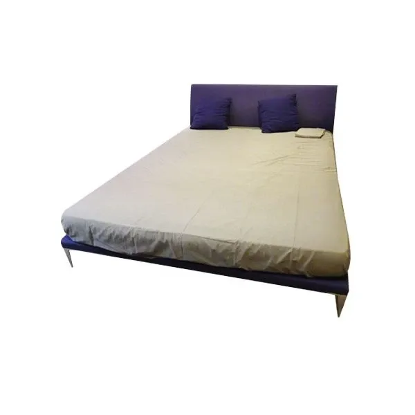 Bed double bed in wood and fabric (blue), Cappellini image