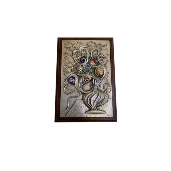Quadro vintage decorazione con smalti (anni 70), Ottaviani 