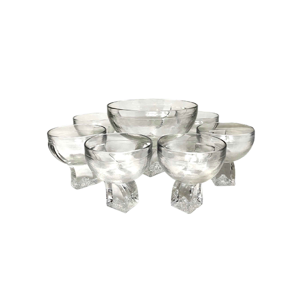 Set coppa e 6 bicchieri in cristallo vintage (anni '60), Taddei image