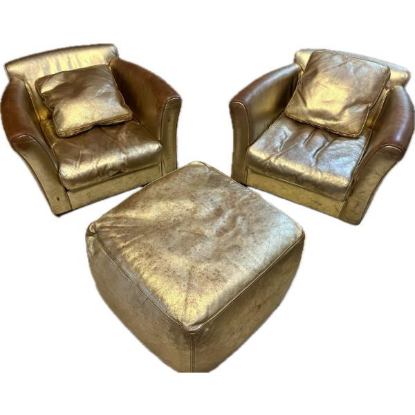 Set of 2 Diner armchairs and pouf Istanbul, Baxter image