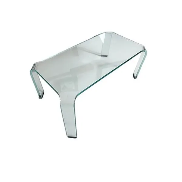 Ragno monolithic rectangular table in curved glass, Fiam image