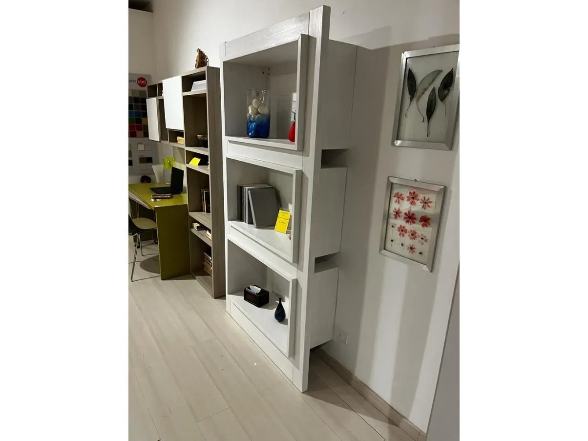 White blockboard spruce bookcase, Cia 8