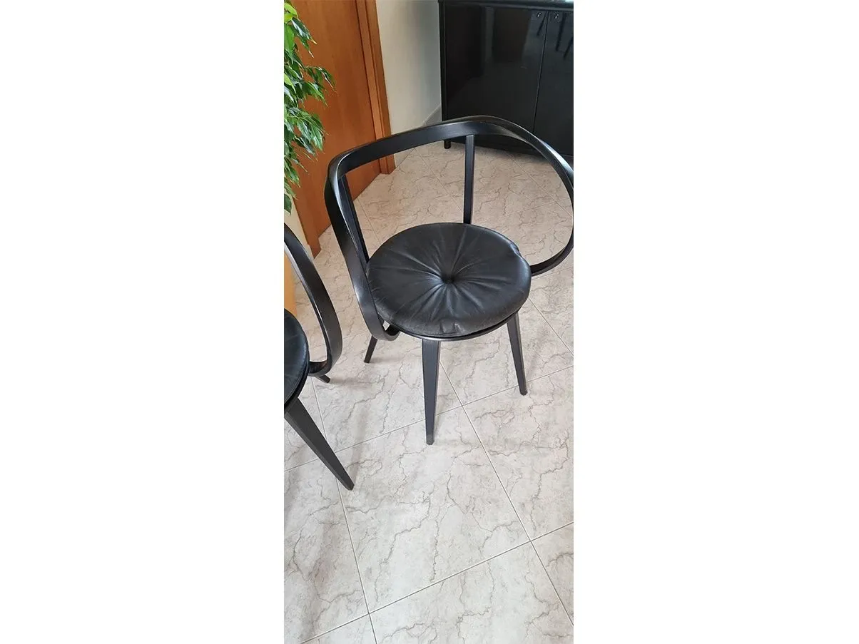 Set of 4 Pretzel chairs by G.Nelson in wood (black) 3
