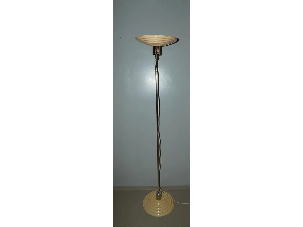 Vintage Stahl Leselampe im Scheibendesign (60er Jahre) 1