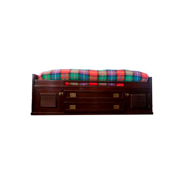 Vintage Single Bed in Mahogany Wood (1970s) image
