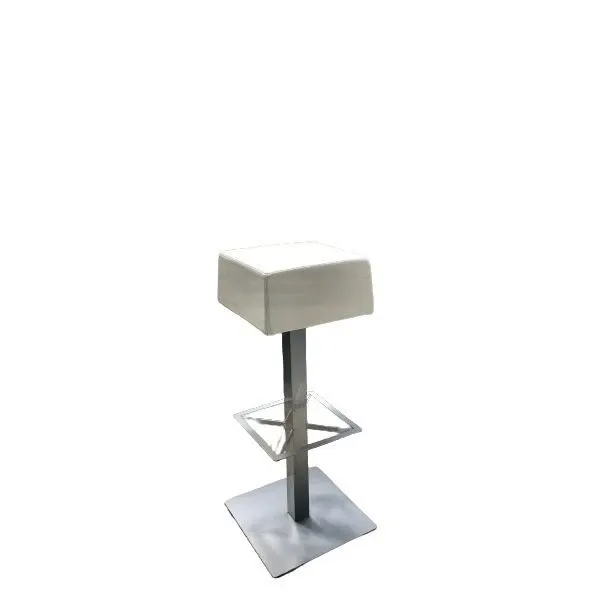 Set of 2 Manhattan stools in white leather, Zeus image