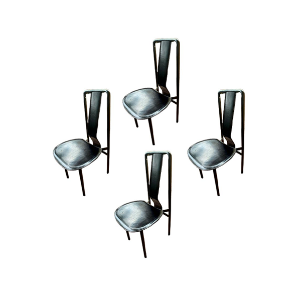 Set of 4 Irma chairs by Achille Castiglioni in leather, Zanotta image
