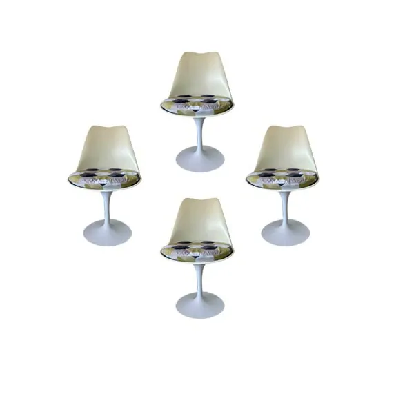 Set 4 sedie girevoli Tulip e cuscini seduta (bianco), Alivar 2