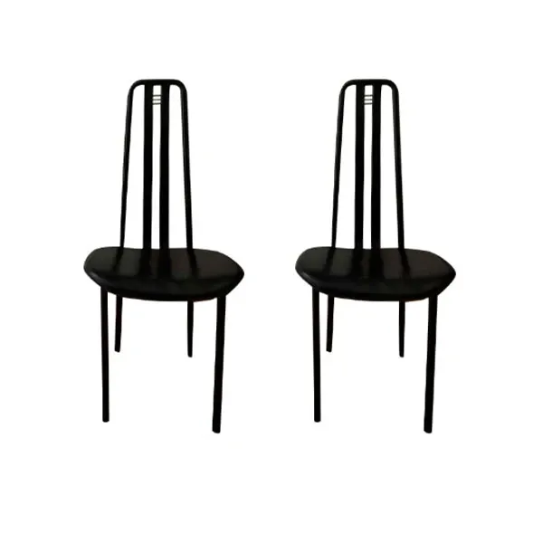 Set of 2 rare leather chairs by Giorgio Cattelan, Cidue image