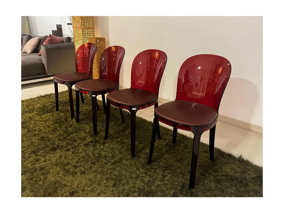 Set 4 sedie Murano Vanity rosse, Magis 1