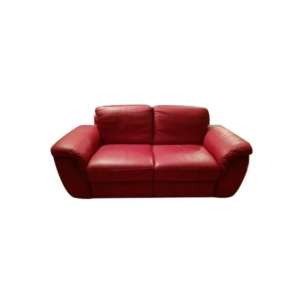 Image of Divano 2 posti in pelle rosso, Natuzzi