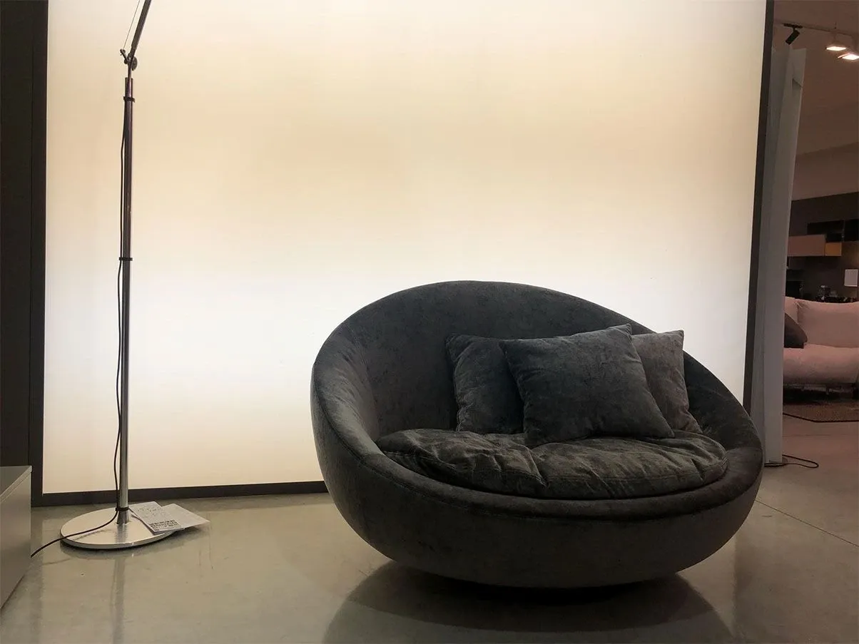 Lacoon swivel armchair in velvet (anthracite) 5