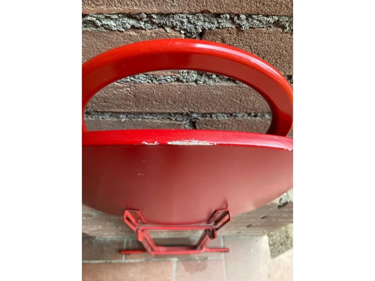 Set of 2 vintage chairs in enamelled metal, 3