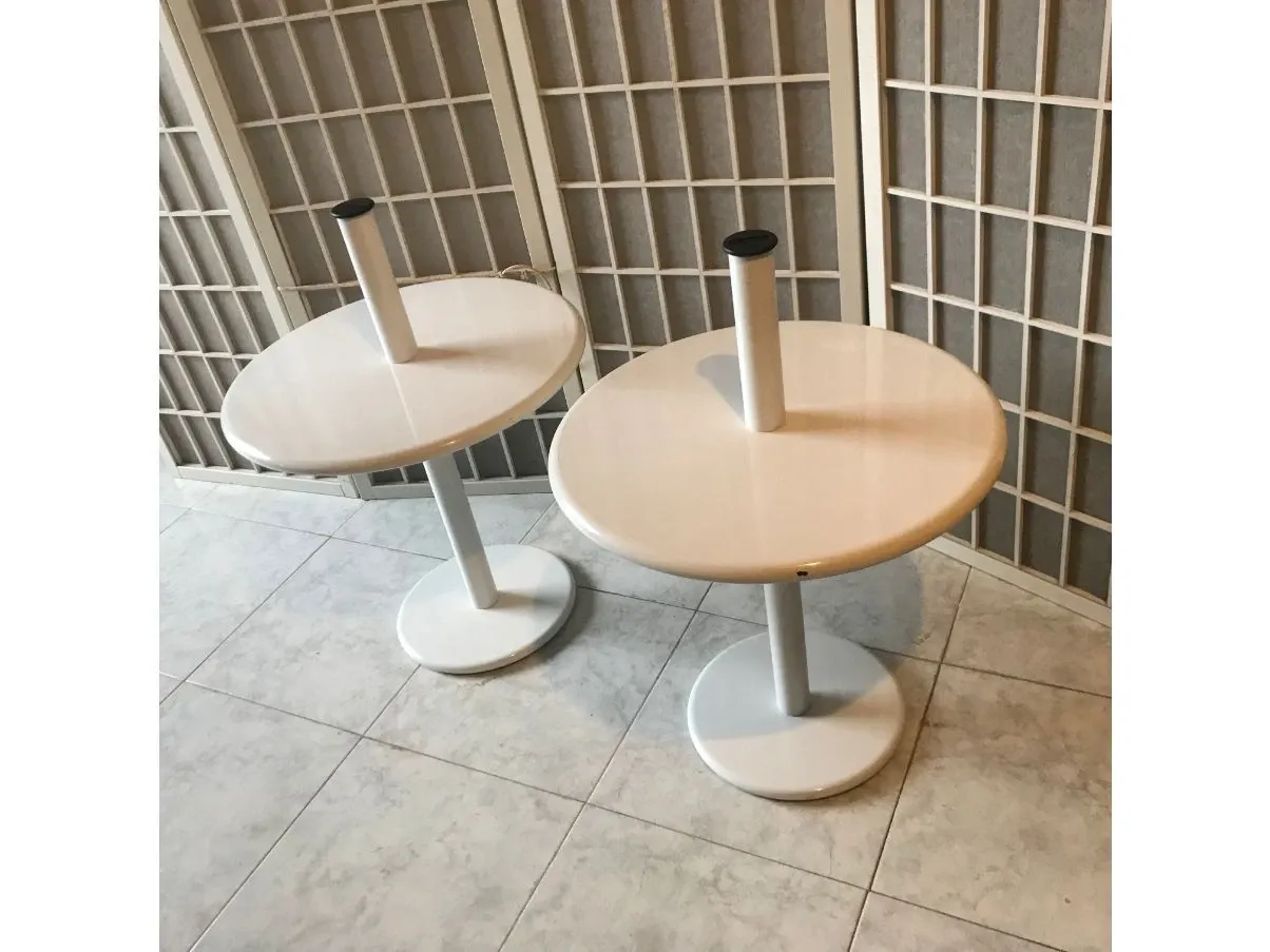 Set of 2 round tables in enamelled metal, Bonaldo 8