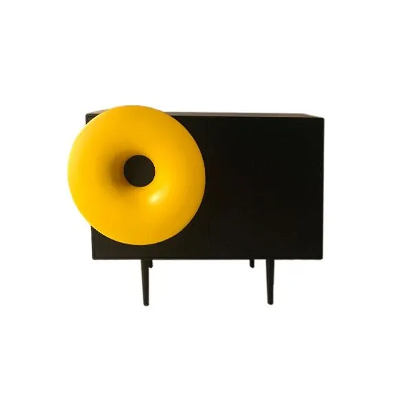 Caruso musical sideboard with wooden speaker (black), Miniforms image