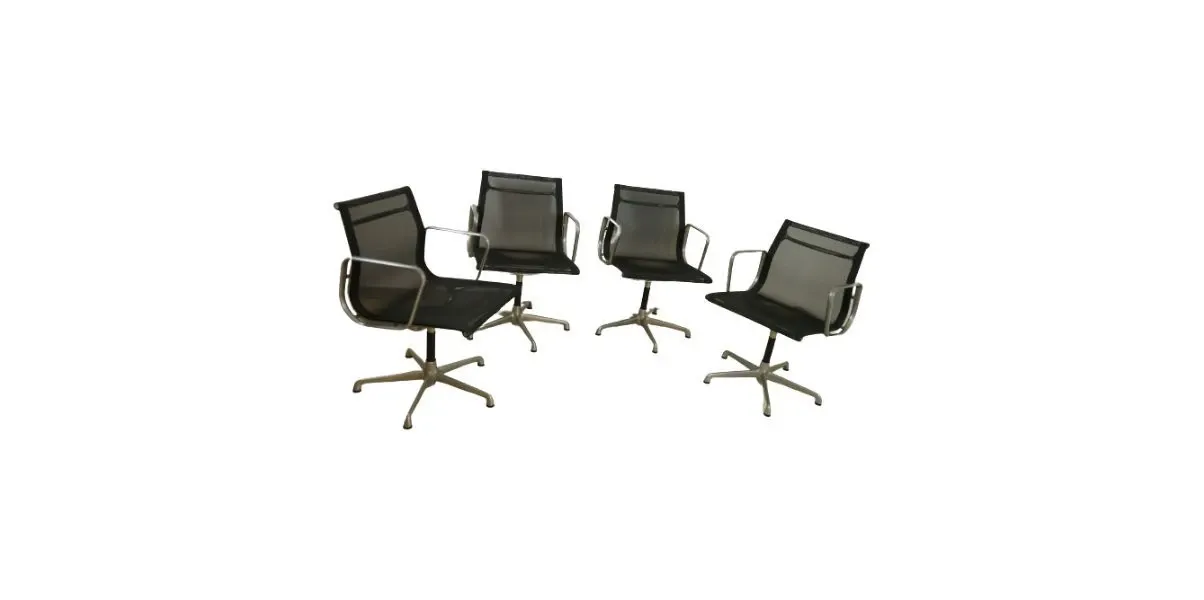 Set of 4 EA108 swivel chairs by Charles and Ray Eames. ICF image