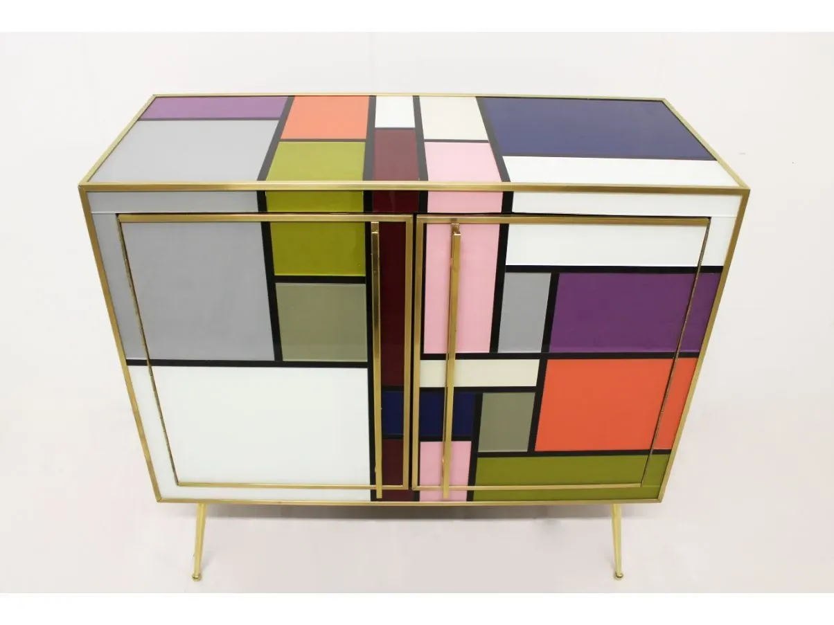 Madia vintage in vetro e ottone (anni'70) 6