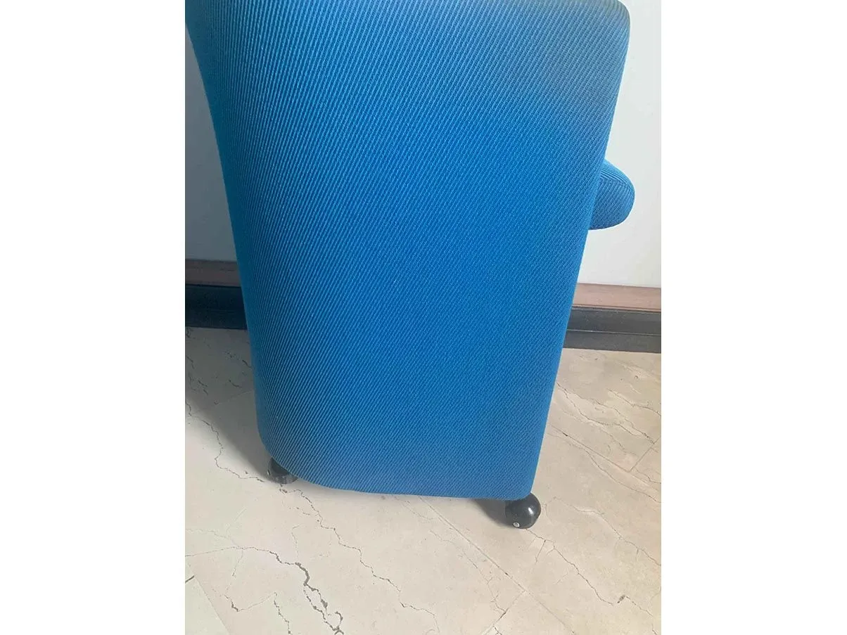 Set of 3 PS 142 armchairs by Eugenio Gerli (light blue), Tecno 9