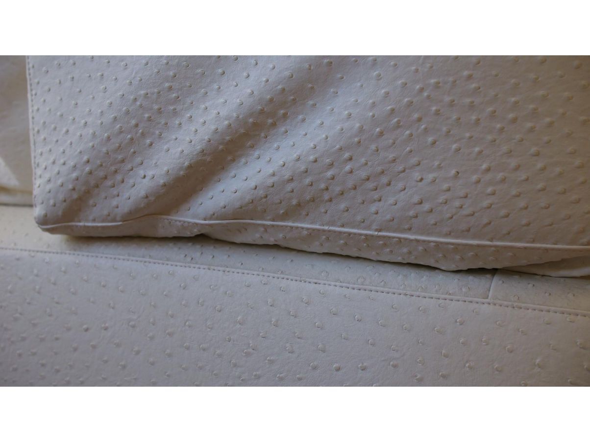 Set divano 3 posti e pouf in pelle di struzzo, Edra Details