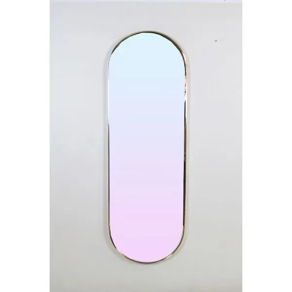 Vintage oval brass mirror (1970s) image