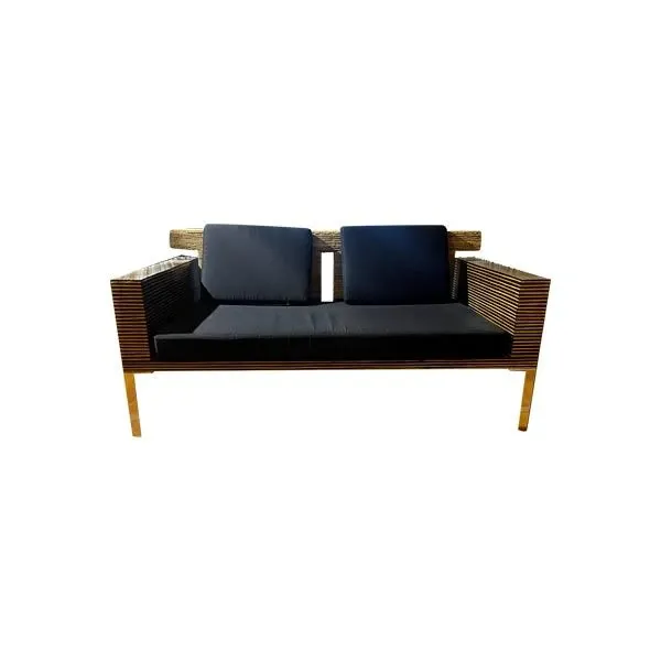 2 seater sofa in wood and Abaca, Intrecci image