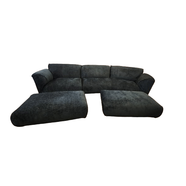 Grande Soffice 3-seater sofa and 2 poufs by Francesco Binfaré, Edra image