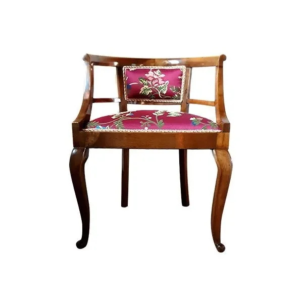 Antique Liberty style armchair in wood and fabric (&#39;900), image