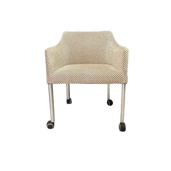 Pollack armchair with wheels in removable fabric, DePadova image