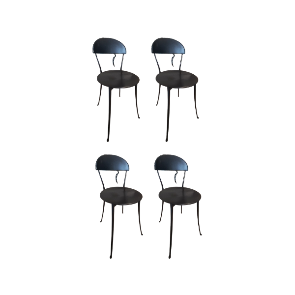 Set of 4 vintage black Tonietta chairs by Enzo Mari, Zanotta image
