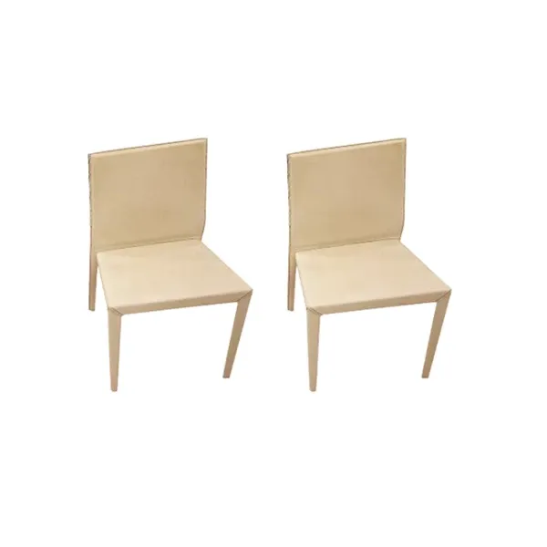 Set 2 sedie Margot XL in cuoio (bianco), Cattelan Italia image