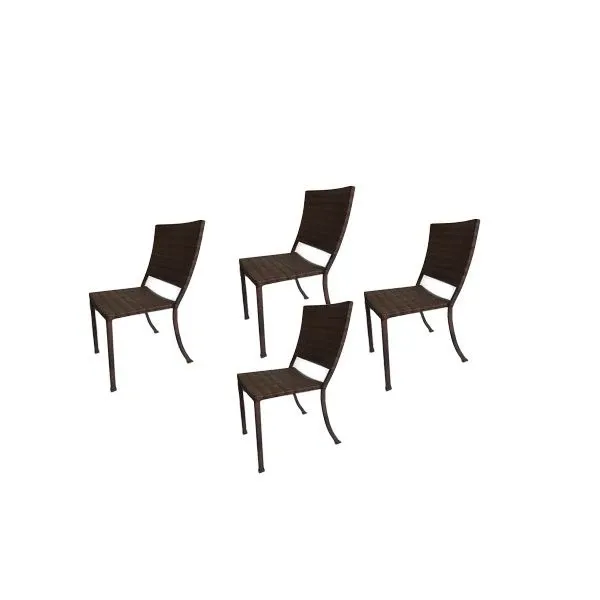 Set 4 Soft Viro outdoor rattan chairs 2